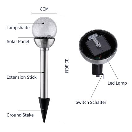 Aigostar - LED-RGB-aurinkovalo LED/0,08W/2V IP44 200 mAh
