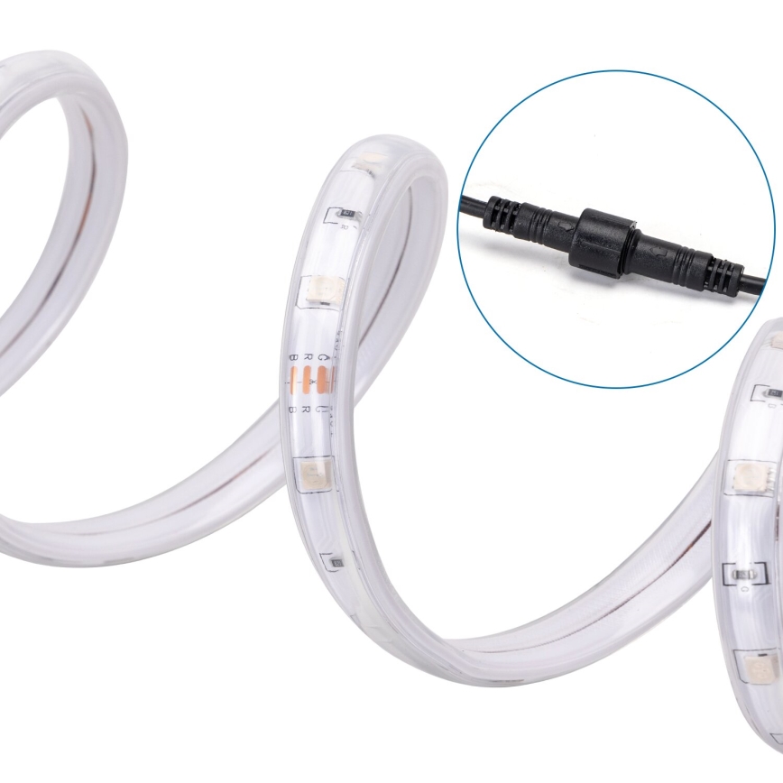 Aigostar - LED RGB himmennettävä aurinkovalonauha LED/1,6W/3,2V 3+2m IP65 1800 mAh + kaukosäädin