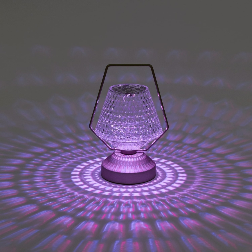 Aigostar - LED RGB himmennettävä ladattava pöytävalaisin LED/1W/5V 1800mAh 20 cm + kaukosäädin