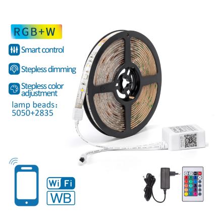 Aigostar - LED RGB himmennettävä nauha 6,5m LED/16,5W/12/230V 3000K Wi-Fi