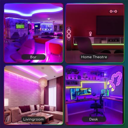 Aigostar - LED RGB Himmennettävä ulkovalonauha 3m LED/24W/12/230V IP65 + kaukosäädin