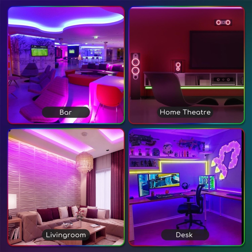 Aigostar - LED RGB Himmennettävä ulkovalonauha 3m LED/24W/12/230V IP65 + kaukosäädin