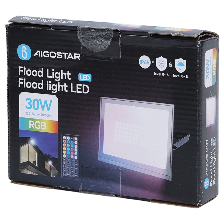 Aigostar - LED RGB himmennettävä valonheitin LED/30W/230V IP65 + kaukosäädin