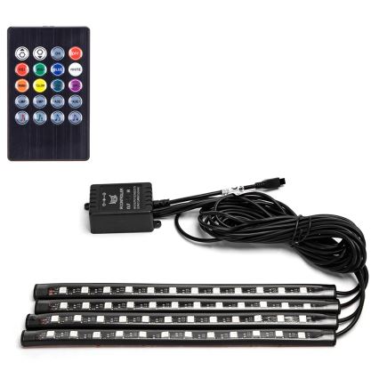 Aigostar - LED RGB himmennettävät valonauhat autoon LED/4,5W/5V + kaukosäädin