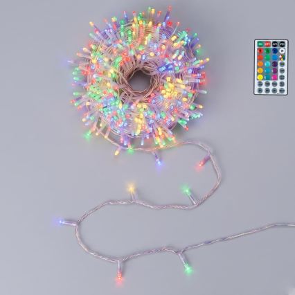 Aigostar - LED RGB ulkokäyttöön sopiva joulukoristevalosarja 50xLED/7 toimintoa 4xAA 5,3m IP44 monivärinen + kaukosäädin
