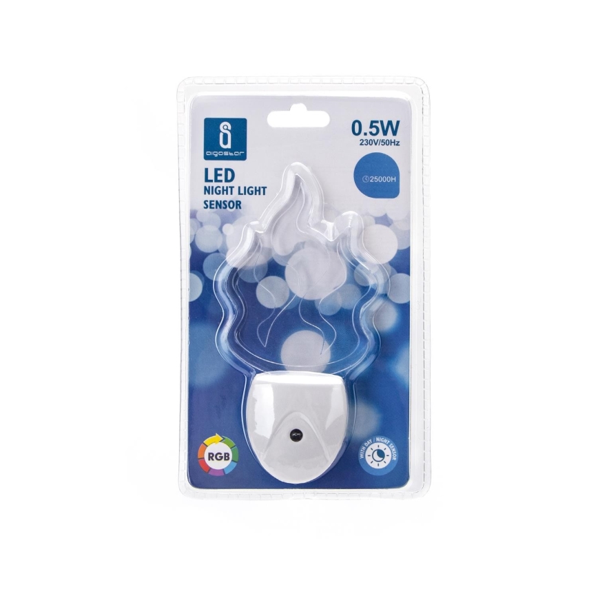 Aigostar - LED RGB yöpöytävalaisin sensorilla LED/0,5W/230V liekki