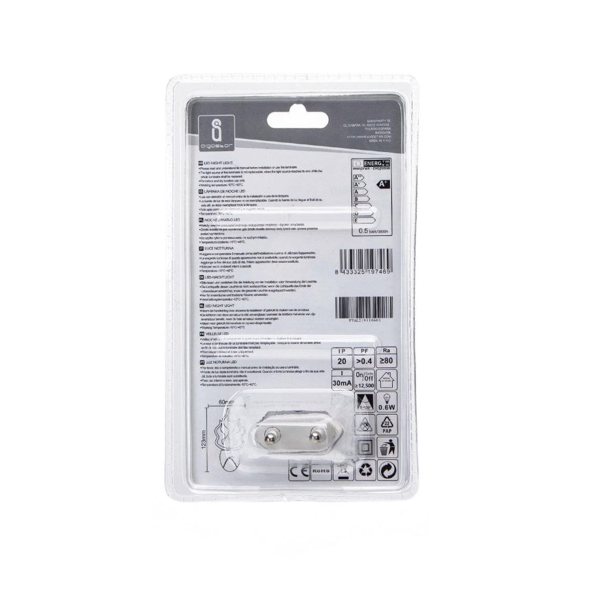 Aigostar - LED RGB yöpöytävalaisin sensorilla LED/0,5W/230V liekki