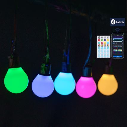 Aigostar - LED RGBICW Älykäs ulkovalosarja MESH 25 LED 5 m IP44 + kaukosäädin