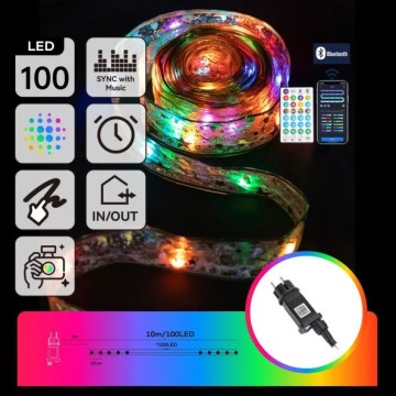 Aigostar - LED RGBICW älykäs ulkovaloketju MESH 100xLED 10 m IP44 + kaukosäädin