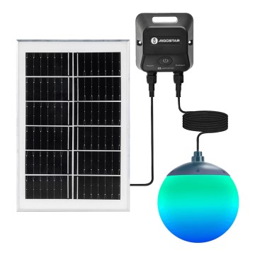 Aigostar - LED RGBW himmennettävä aurinkokäyttöinen kattovalaisin MESH LED/20W/3,7V 4000 mAh 2700K-6500K IP65 halkaisija 15 cm