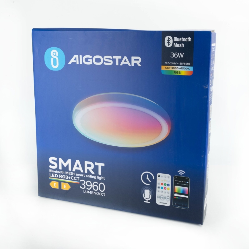 Aigostar - LED RGBW himmennettävä kattovalaisin MESH LED/36W/230V 3000-6500K + kaukosäädin