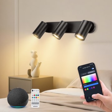 Aigostar - LED RGBW himmennettävä kohdevalaisin MESH 3xLED/4,9W/230V 2700-6500K valkoinen + kaukosäädin