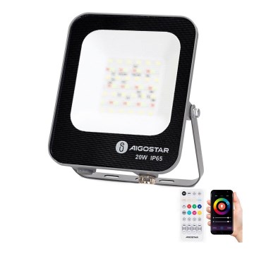 Aigostar - LED RGBW Himmennettävä kohdevalo MESH Älykäs LED/20W/230V 6500K IP65 + kauko-ohjaus
