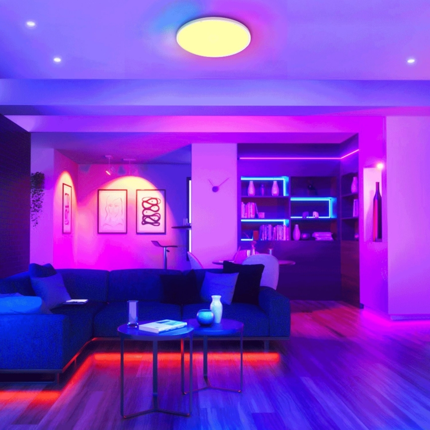 Aigostar - LED RGBW himmennettävä kylpyhuoneen kattovalaisin LED/24W/230V 3000-6500K halkaisija 42 cm IP44 + kaukosäädin