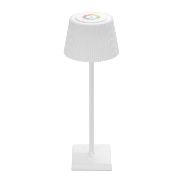 Aigostar - LED RGBW Himmennettävä ladattava ulkopöytävalaisin LED/4W/5V 3600mAh valkoinen IP54