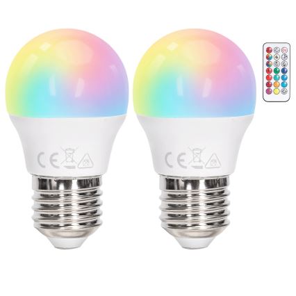 Aigostar - himmennettävä LED RGBW-lamppu G45 E27/6W/230V 3000K + kaukosäädin