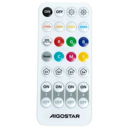 Aigostar - LED RGBW Himmennettävä seinävalaisin MESH Älykäs LED/12W/230V 2700-6500K valkoinen + kauko-ohjaus