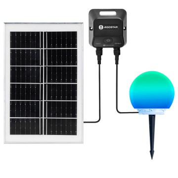 Aigostar - LED RGBW himmennettävä ulkokäyttölamppu MESH-LED/20W/3,7V 4000mAh 2700-6500K IP65 halkaisija 15 cm + kaukosäädin