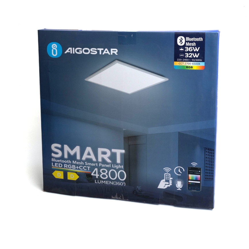 Aigostar - LED RGBW Himmennyspaneeli kiinteä MESH LED/36W/230V 60x60 cm