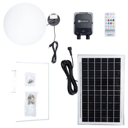 Aigostar - LED RGBW Himmennettävä aurinkokennolla toimiva kattokruunu MESH LED/5W/3,7V 8000 mAh 2700K-6500K IP65 halkaisija 30 cm