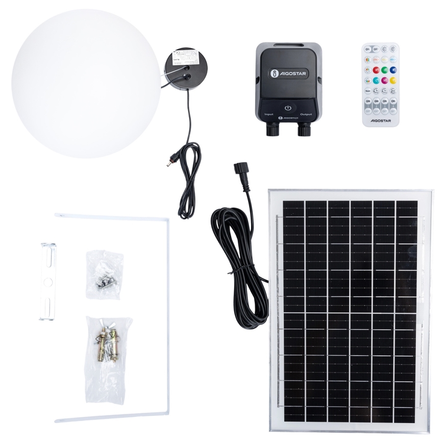Aigostar - LED RGBW Himmennettävä aurinkokennolla toimiva kattokruunu MESH LED/5W/3,7V 8000 mAh 2700K-6500K IP65 halkaisija 30 cm