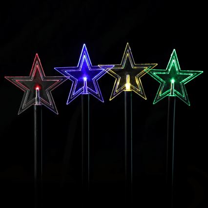 Aigostar - LED RGBY aurinkokennolla toimiva joulukoristevalaisin 5xLED/1,2V/8 toimintoa 1m IP65 800mAh tähdet