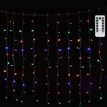 Aigostar - LED RGBY Ulkokäyttöinen jouluvaloketju 300xLED/8 toimintoa 3x1m IP44 + kaukosäädin