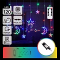 Aigostar - LED RGBY Ulkokäyttöön tarkoitettu joulukoristevalosarja 120xLED/8 toimintoa 3x0,6m IP44 monivärinen + kaukosäädin