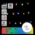Aigostar - LED RGBY ulkokäyttöön tarkoitettu jouluköynnös 100xLED/8 toimintoa 3xAA 10m IP44 tähdet