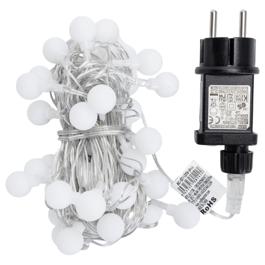 Aigostar - LED-ulkokäyttöön tarkoitettu koristevaloketju 50 x LED, 8 toimintoa, 5 m, IP44, monivärinen