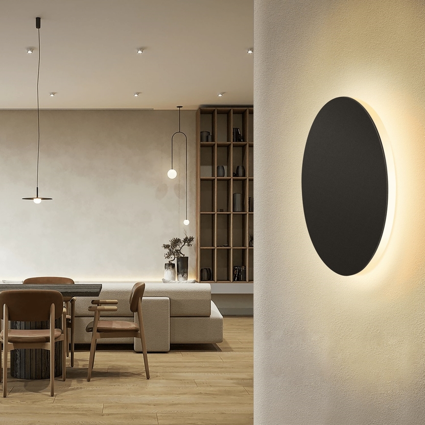 Aigostar - LED-seinävalaisin LED/12W/230V 3000K 25 cm musta