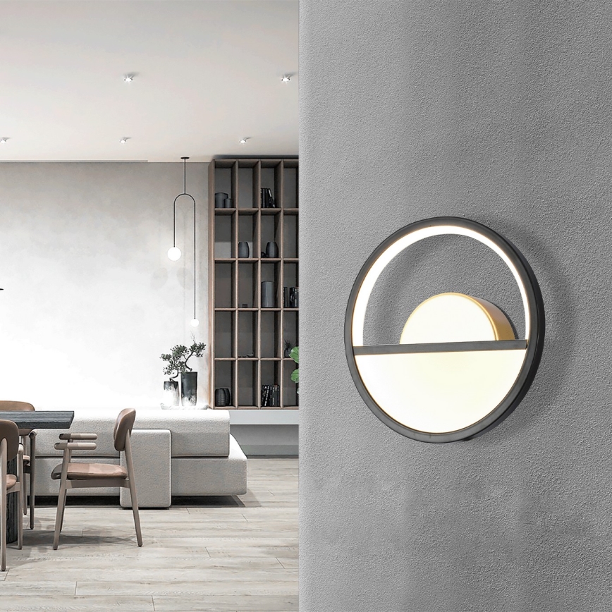 Aigostar - LED-seinävalaisin LED/13,5W/230V 6500K musta/kulta