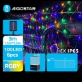 Aigostar - LED Solar Jouluketju 100xLED/8 toiminnot 4,5x1,5m IP65 monivärinen