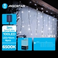 Aigostar - LED Solar Jouluketju 100xLED/8 toiminnot 8x0,4m IP65 kylmänvalkoinen