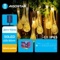 Aigostar - LED Solar koristeellinen ketju 50xLED/8 toiminnot 12m IP65 lämpimänvalkoinen