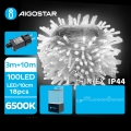 Aigostar - LED-ulkojouluketju 100xLED/8 toiminnot 13m IP44 kylmänvalkoinen