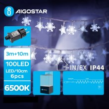 Aigostar - LED-ulkojouluketju 100xLED/8 toiminnot 13m IP44 kylmänvalkoinen