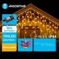 Aigostar - LED-ulkojouluketju 100xLED/8 toiminnot 8x0,6m IP44 lämpimänvalkoinen