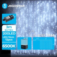 Aigostar - LED-ulkojouluketju 200xLED/8 toiminnot 5x2m IP44 kylmänvalkoinen