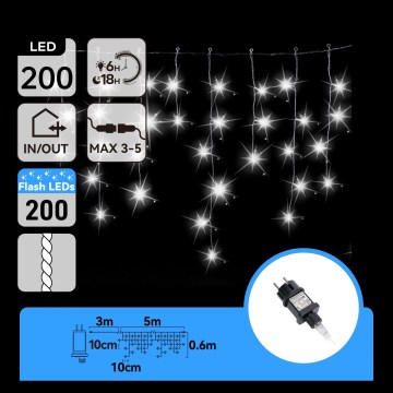 Aigostar - LED-ulkojouluketju 200xLED 8x0,6m IP44 kylmänvalkoinen