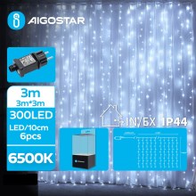 Aigostar - LED-ulkojouluketju 300xLED/8 toiminnot 6x3m IP44 kylmänvalkoinen
