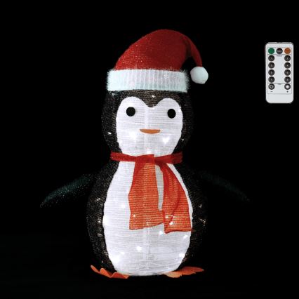 Aigostar - LED-ulkojoulukoriste 50xLED/3xAA IP44 pingviini