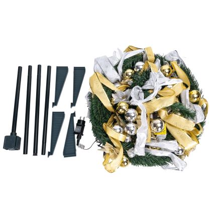 Aigostar - LED-ulkojoulukuusi 150 LEDiä, 1,8 m, IP44, valkoinen/kultainen, kylmänvalkoinen