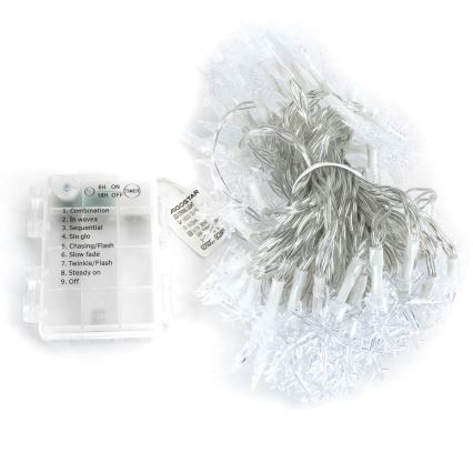 Aigostar - LED-ulkovalosarja 100xLED/8 toimintoa 3xAA 10m IP44 lämmin valkoinen tähtivalot