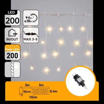 Aigostar - LED-ulkojouluvaloketju 200xLED 8x0,4m IP44 lämmin valkoinen