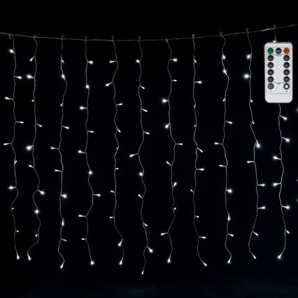 Aigostar - LED-ulkojouluketju 300xLED/8 toimintoa 3x1m IP44 kylmänvalkoinen + kaukosäädin