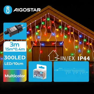 Aigostar - LED-ulkojouluvaloketju 300xLED/8 toimintoa 18x0,4m IP44 monivärinen