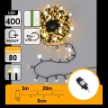Aigostar - LED-ulkojouluvaloketju 320xLED+80xLED 23m IP44 lämmin+kylmä valkoinen
