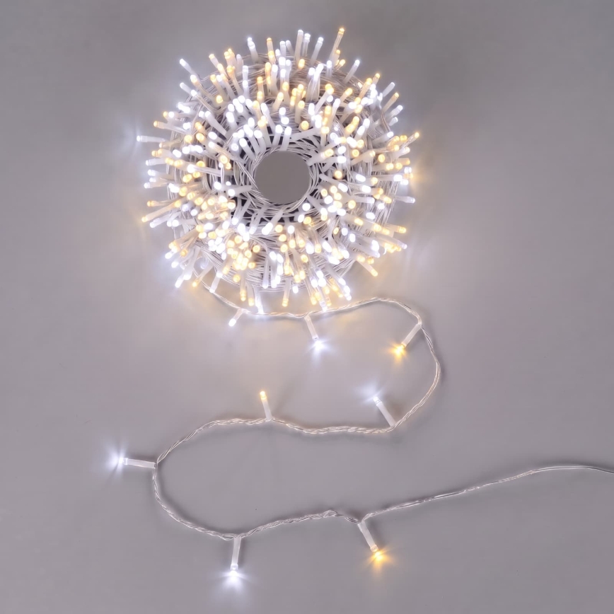 Aigostar - LED-ulkojouluvalosarja 400 LED/8 toimintoa, 43 m, IP44, lämmin valkoinen/kylmä valkoinen