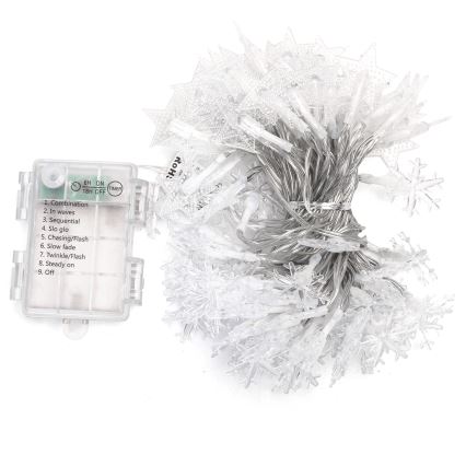 Aigostar - LED-ulkovalosarja 100xLED/8 toimintoa 3xAA 10 m IP44 kylmänvalkoinen